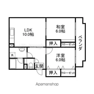 東英ハイツ弐番館【105号室】の間取り