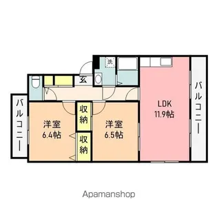 グランディール緑町【1階】の間取り