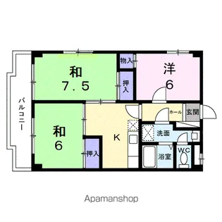 メゾンクレスト【4階】の間取り