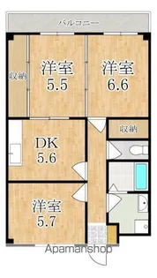 グリーンパレス雲梯【4階】の間取り