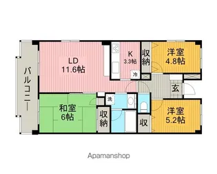 サザントゥリー東林間【4階】の間取り