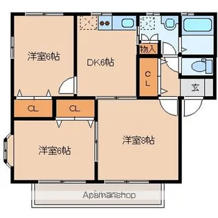 ファミーユ上飯田Ⅱ番館【2階】の間取り