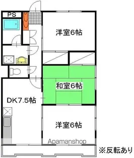 堂端コーポ B棟【206号室】の間取り