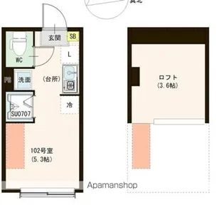 ル・ブラン小岩【102号室号室】の間取り