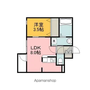 月光江波本町 あすなろ【2階】の間取り