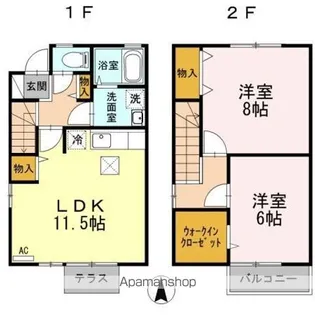 本郷ブルンネン B【2号室】の間取り