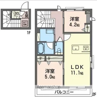 ワイズガーデン吉祥寺【201号室】の間取り
