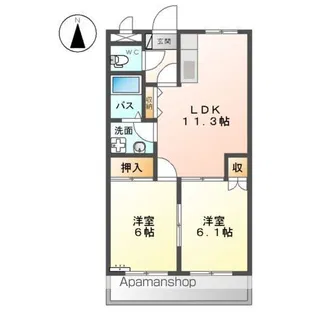 フォレスト粕川 A【1階】の間取り