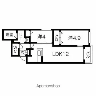 サリーレ新札幌A棟【3階】の間取り