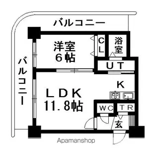 ティアラタワー中島倶楽部【1908号室】の間取り