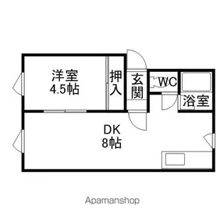 ワイズ当別B棟【208号室】の間取り