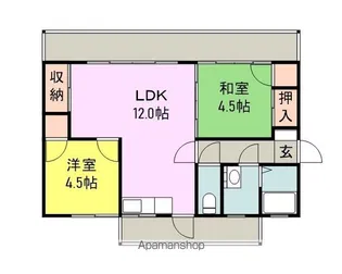 田中アパート【南号室】の間取り