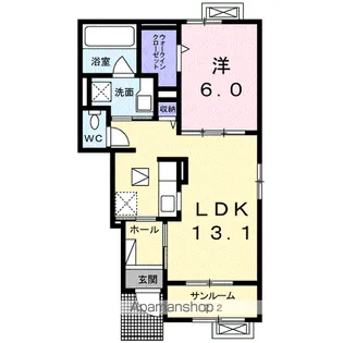 エセックス 西苑 Ⅱ【1階】の間取り