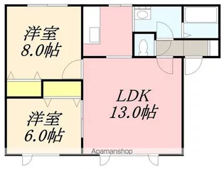 ハウスコンフォートC【202号室】の間取り