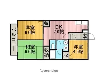 サマックスラークC【102号室】の間取り
