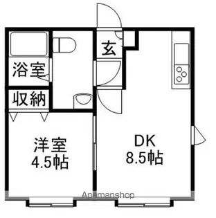 コートブランシェ発寒【106号室】の間取り