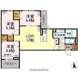 セレスティア岡本【3階】の間取り