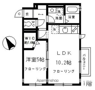 クローバーハイツ【1階】の間取り