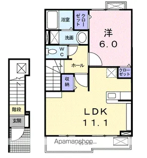 ソレイユB【2階】の間取り