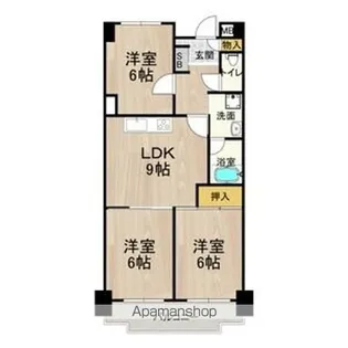 シャトー・レイクルイーズ【9階】の間取り