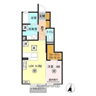 茨城県水戸市東赤塚【アパート】の間取り