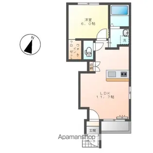 メゾン岩﨑【1階】の間取り