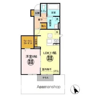 フローラ・ウィル B【1階】の間取り