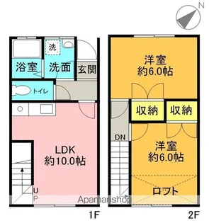 エイトライン B棟【4号室】の間取り