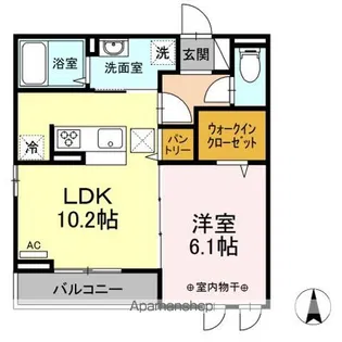 アラモード郡山【1階】の間取り