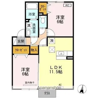 ロイヤルガーデン藤川【1階】の間取り