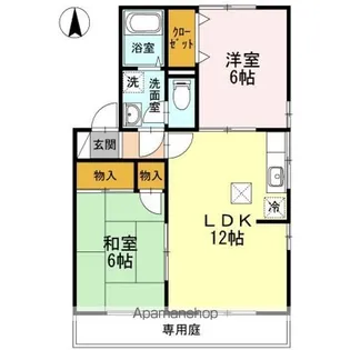 2LDKの間取り画像