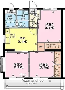 ユーミーさくらF【205号室】の間取り