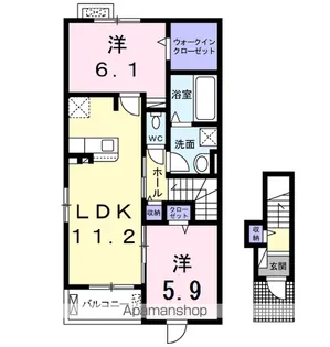 シェ モワ ココ【2階】の間取り