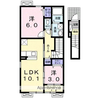 リリーハイツ富竹 C【2階】の間取り