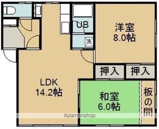 ハイツ田原(ハイツタハラ)【202号室】の間取り