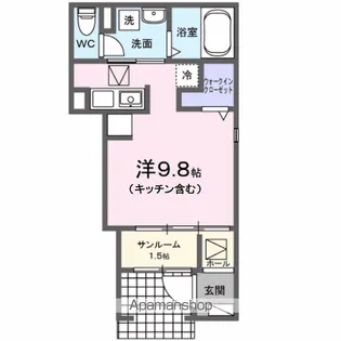 レジデンス KIDAーC【1階】の間取り