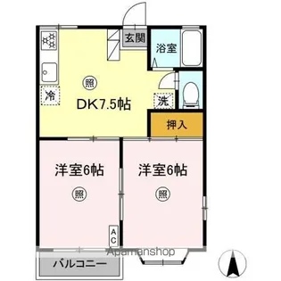 エステート笹谷A【2階】の間取り