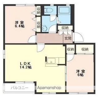 ディアスゆりのき台A【102号室】の間取り
