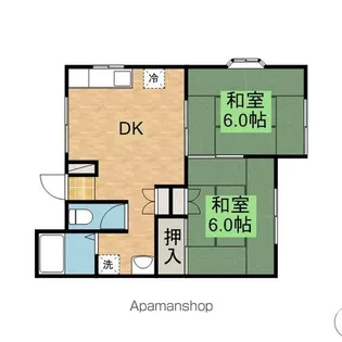 ハイツブリッジ【B-2号室】の間取り