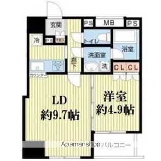 プレール・ドゥーク八丁堀【3階】の間取り