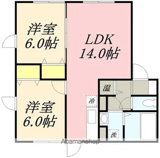 プランドール桔梗【1階】の間取り