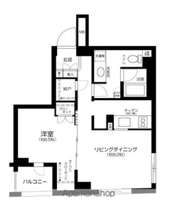 プラウド ジェム市ヶ谷【1階】の間取り