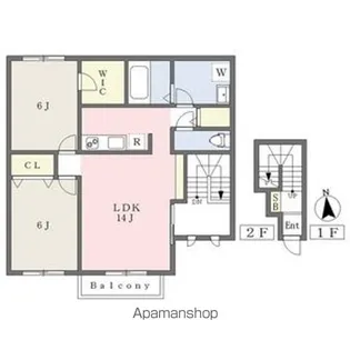 クラージュ【2階】の間取り