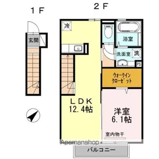 セジュール池亀町 B棟【203号室】の間取り