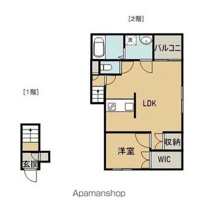 OPUS ONE京町 B【201号室】の間取り