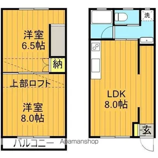 福島県郡山市亀田1丁目【テラスハウス】の間取り