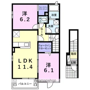 ラデュレⅡ【2階】の間取り
