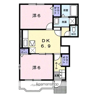 クリスタルコートA【1階】の間取り