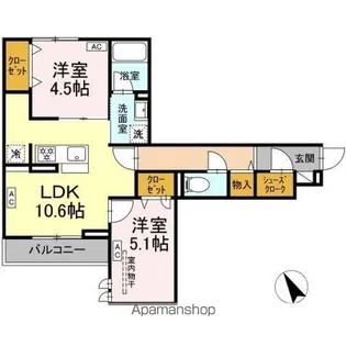 ドムスクレスト共和【2階】の間取り