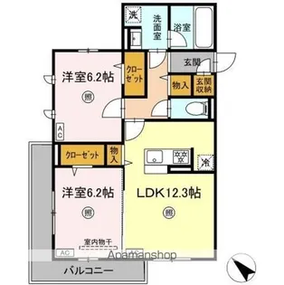 AIGRETTE(エグレット)【2階】の間取り